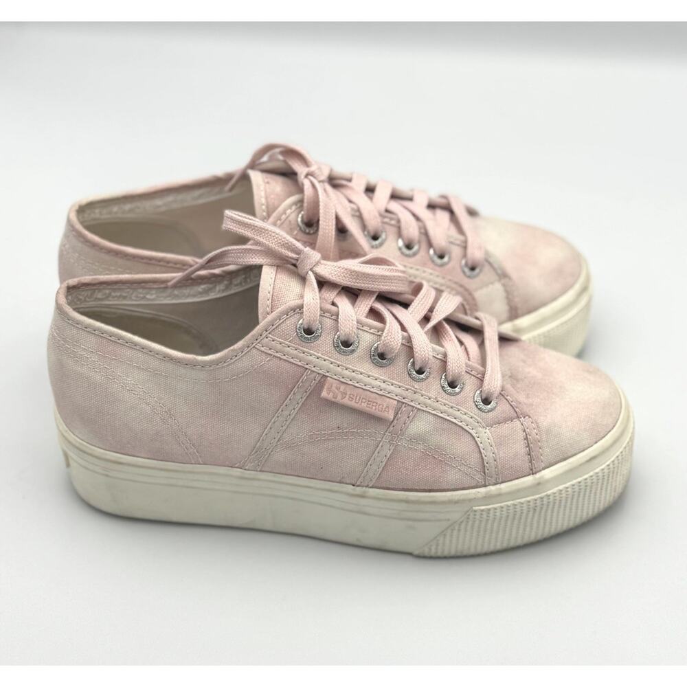 Superga 2790 Platform Sneakers Pink Tye Dye Women's Shoes Size 7.5 - Picture 2 of 6